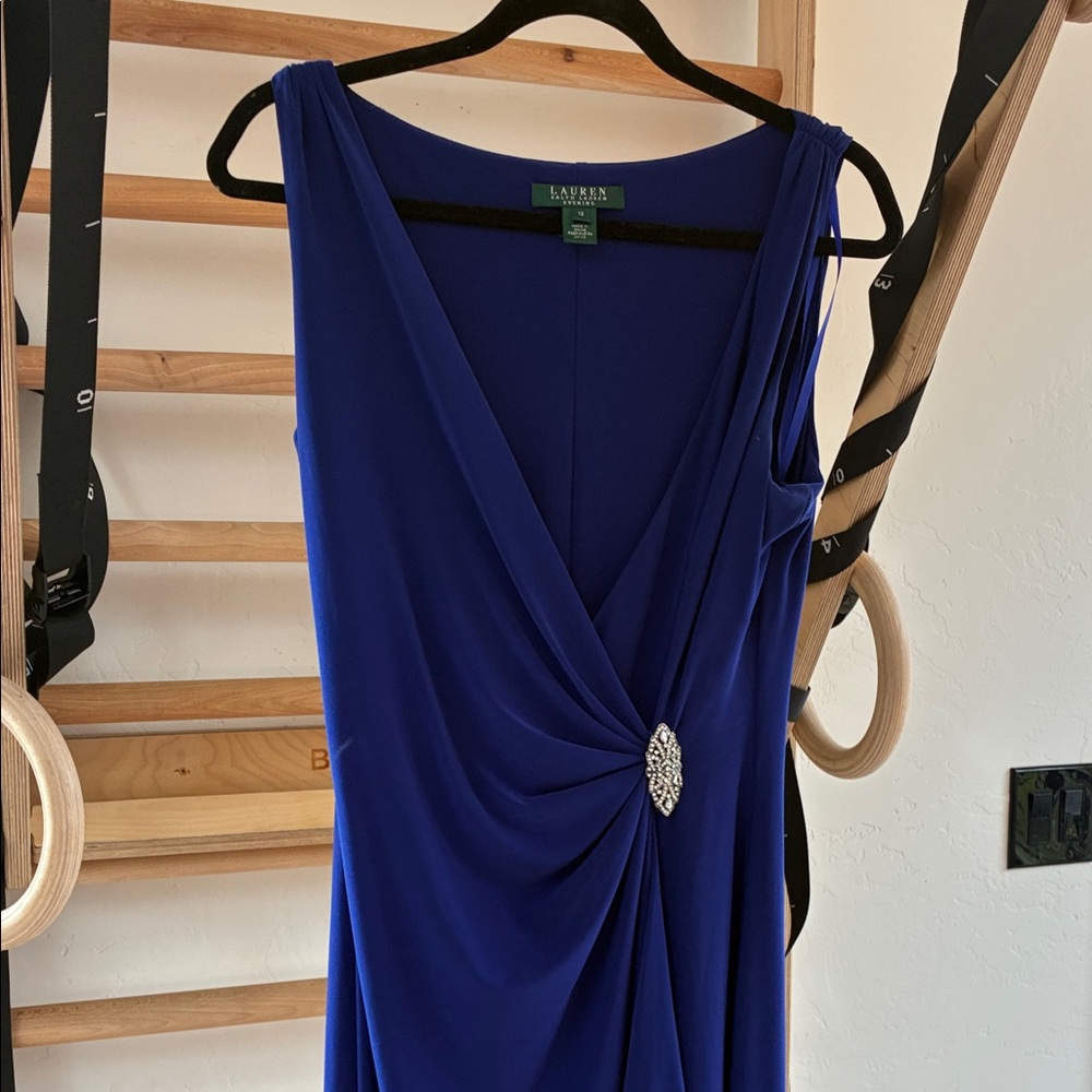 Ralph Lauren Blue One Shoulder Dress